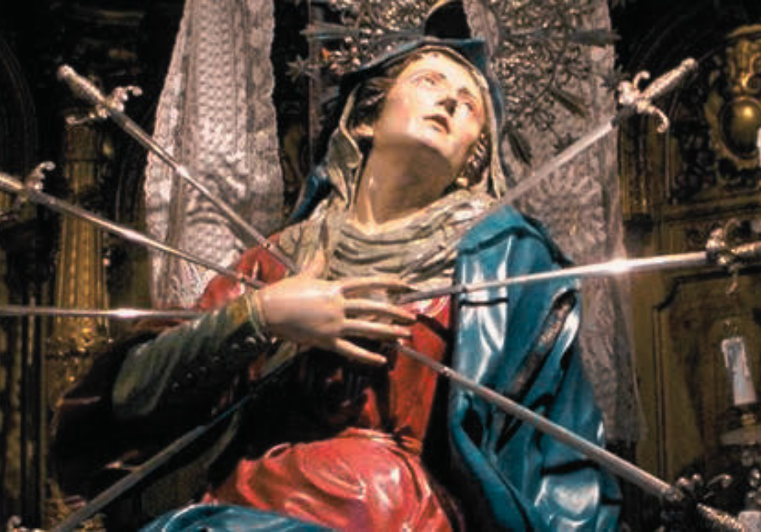 Imagem horizontal representando Nossa Senhora das Dores