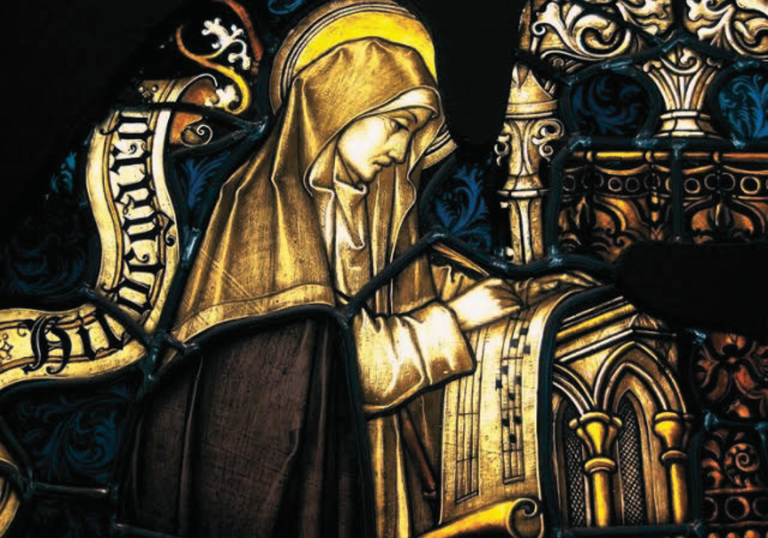 Imagem horizontal representando Santa Hildegarda de Bingen