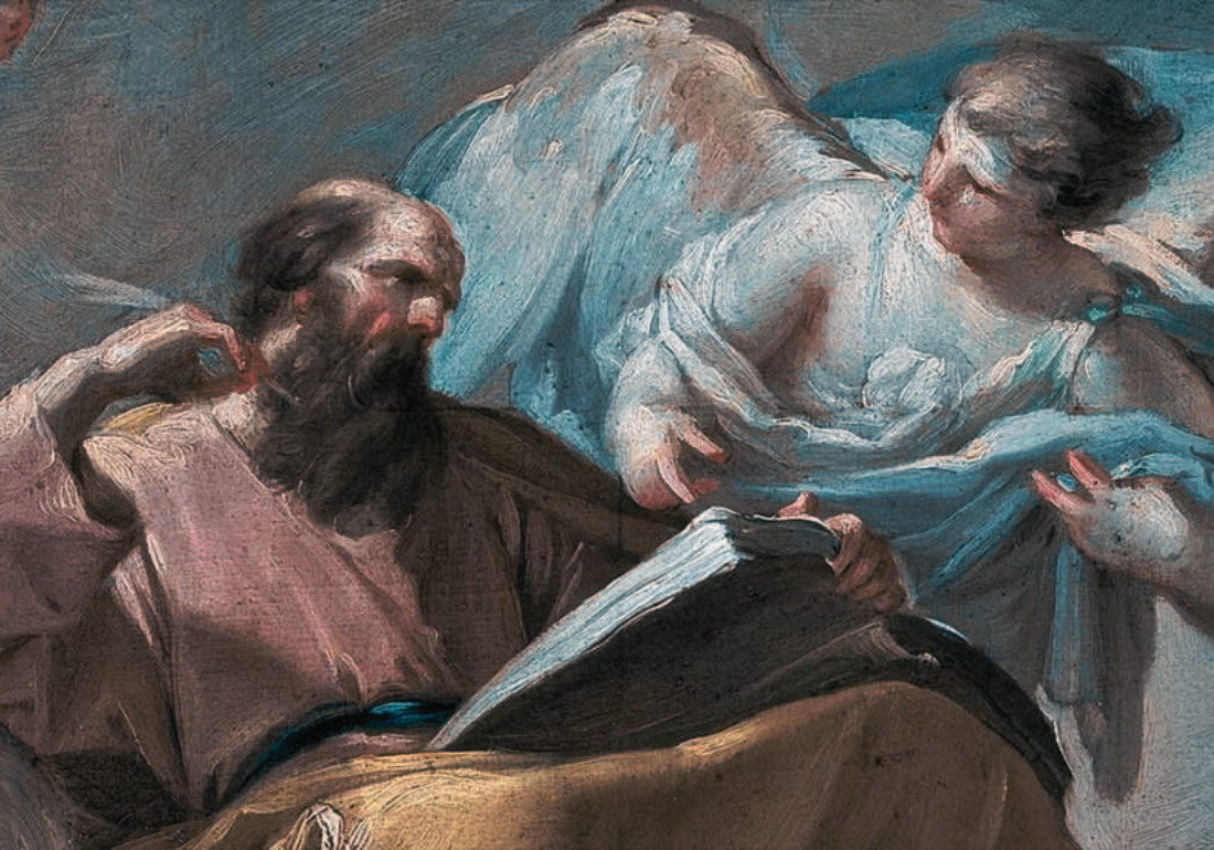 Imagem horizontal representando São Mateus Apóstolo e Evangelista