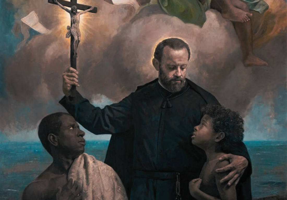 Imagem horizontal representando São Pedro Claver