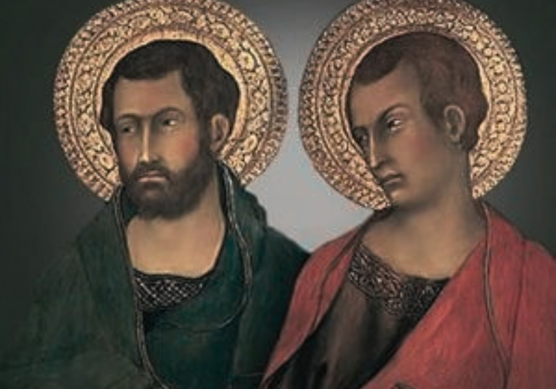 Imagem horizontal representando São Simão e São Judas Tadeu